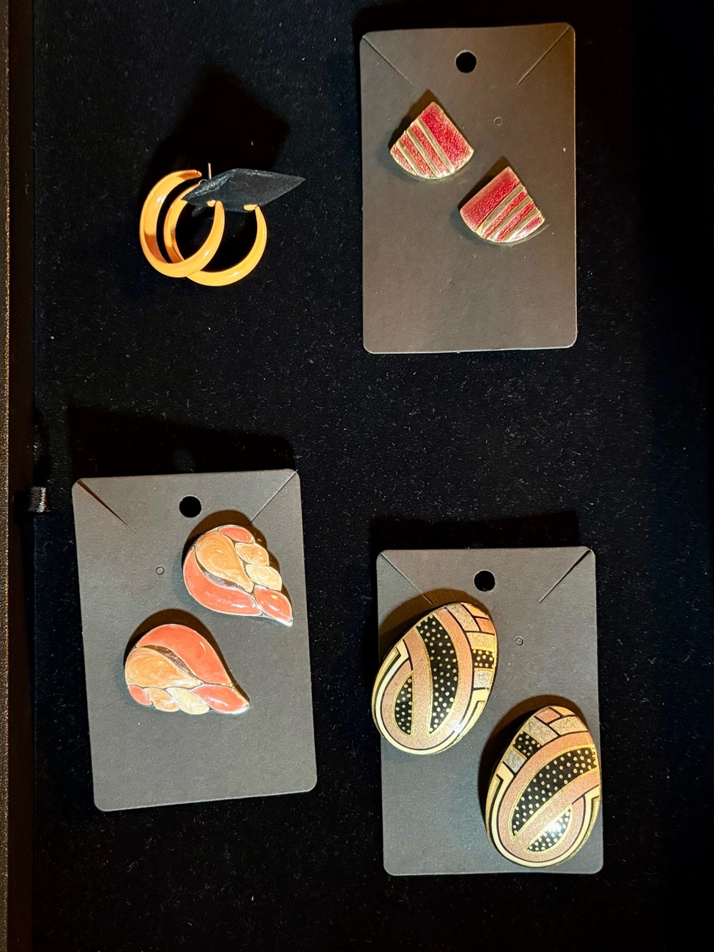 Women’s Coral and Gold Statement Earrings - Unbranded